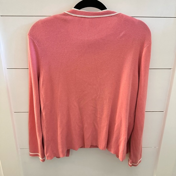 Y2k Vintage Emma James Pink-white cotton blend classic cardigan and tank set M - Picture 2 of 15